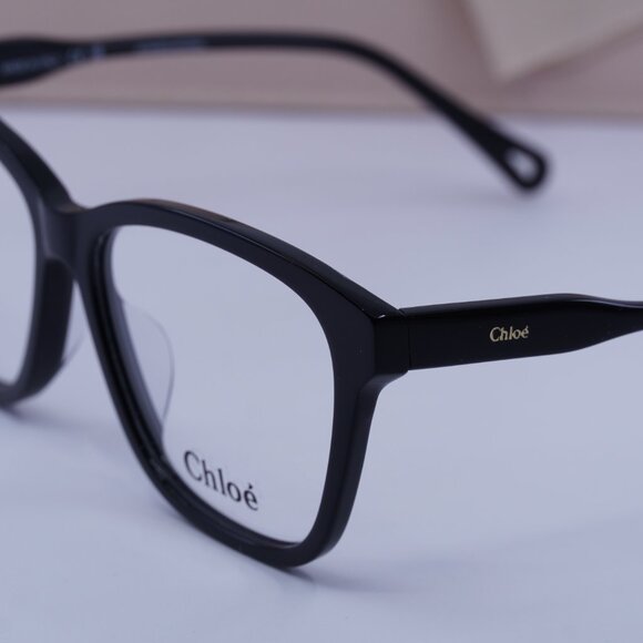 Chloe CH0084OA 001 Square Eyeglasses 55mm - Shiny Black - Picture 4 of 9